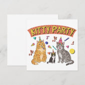 Cool 90s Cat Party 1990s Themed Kitty 招待状 (正面/裏面)