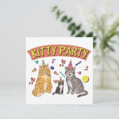 Cool 90s Cat Party 1990s Themed Kitty 招待状 (スタンド正面)