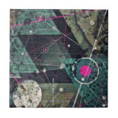 Cool Abstract Digital Graffiti Art Geometic タイル (正面)