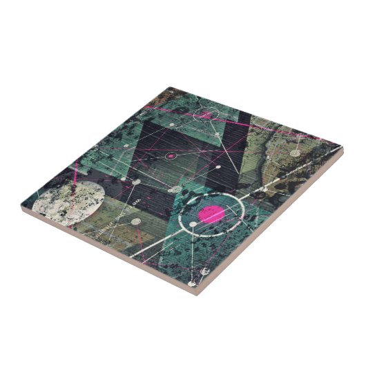 Cool Abstract Digital Graffiti Art Geometic タイル (側面)