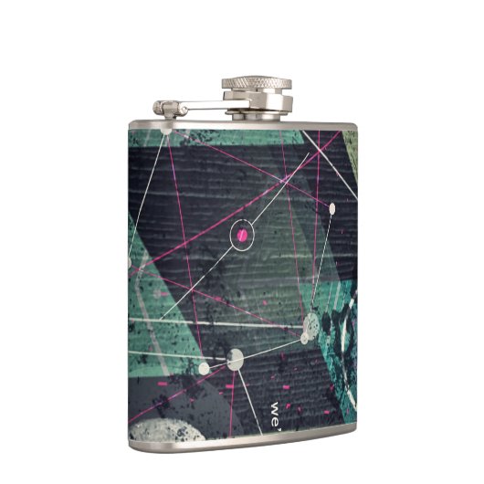 Cool Abstract Digital Graffiti Art Geometic フラスク (右)