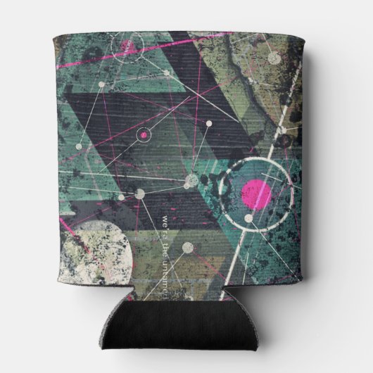 Cool Abstract Digital Graffiti Art Geometic 缶クーラー (裏面)