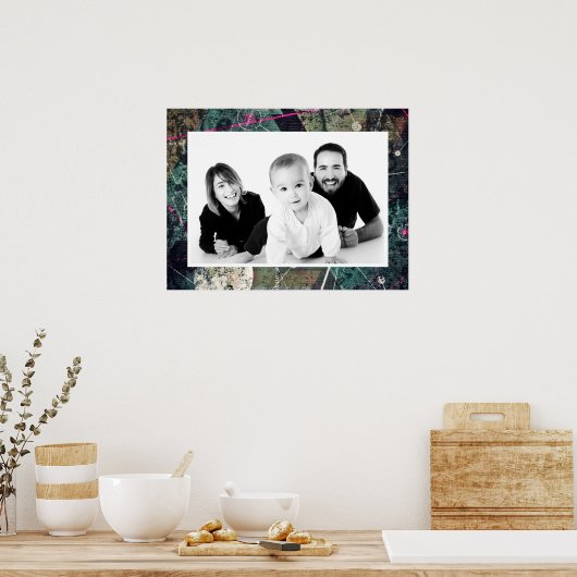 Cool Abstract Graffiti Art Geometic Custom Photo ポスター (キッチン)