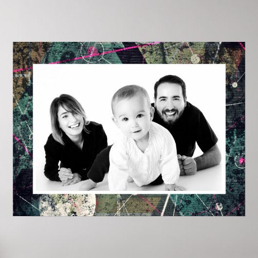 Cool Abstract Graffiti Art Geometic Custom Photo ポスター (正面)