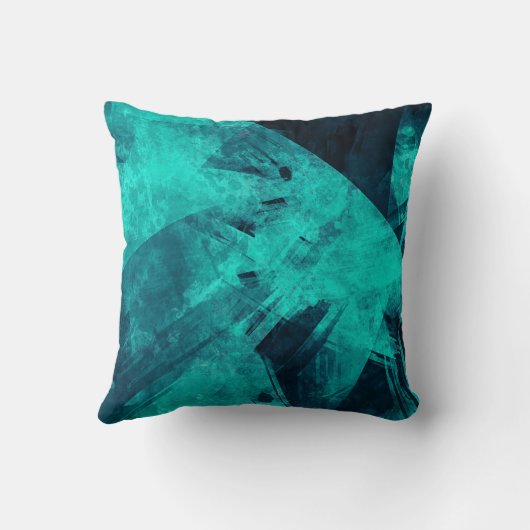 Cool Abstract Jagged Blue Art クッション (裏面)