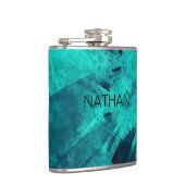 Cool Abstract Jagged Blue Art Personlaised フラスク (右)