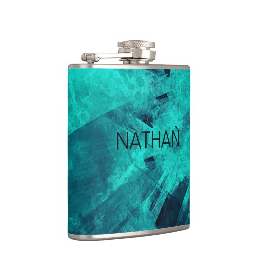 Cool Abstract Jagged Blue Art Personlaised フラスク (右)