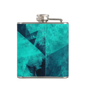 Cool Abstract Jagged Blue Art Personlaised フラスク (裏面)