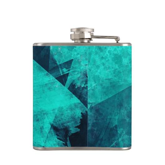 Cool Abstract Jagged Blue Art Personlaised フラスク (裏面)