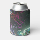 Cool Abstract Neon Liquid Art Black 缶クーラー (缶裏面)
