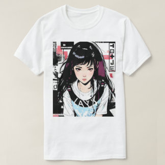 Cool Aesthetic Japanese Anime Girl Tシャツ