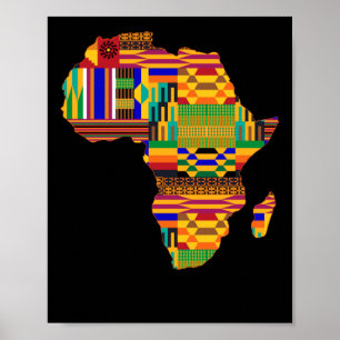 Cool Africa Map Kente Cloth For Wo African Lover ポスター
