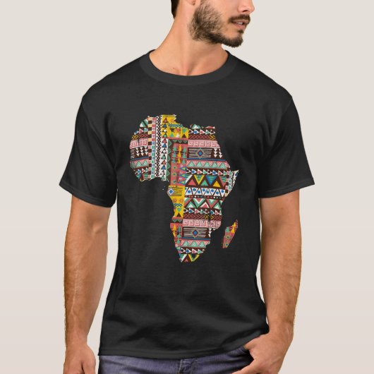 Cool Africa Map Kente Cloth Gift For Men Women Afr Tシャツ (正面)