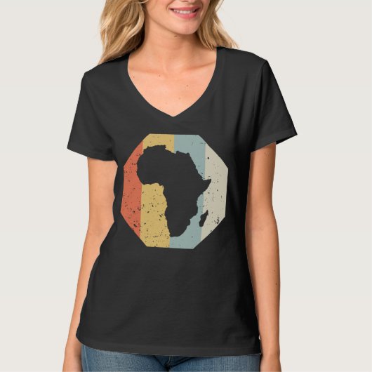 Cool AFRICA WomenMen Retro African Outline Tシャツ (正面)