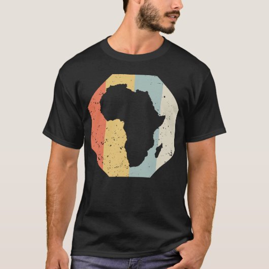 Cool AFRICA WomenMen  Retro African Outline Tシャツ (正面)