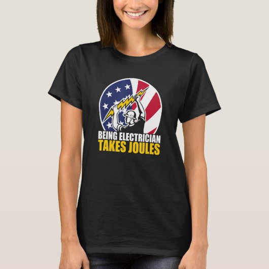 Cool American Flag Patriotic Electrician Takes Jou Tシャツ (正面)