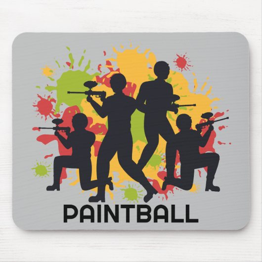 Cool and Colorful Paintball Scene マウスパッド (正面)