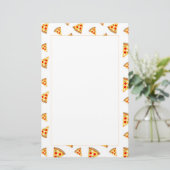 Cool and fun pizza slices pattern on white 便箋 (スタンド正面)