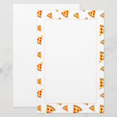 Cool and fun pizza slices pattern on white 便箋 (正面/裏面)