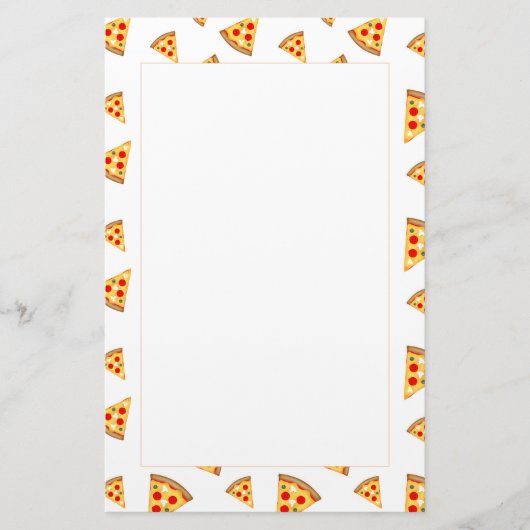 Cool and fun pizza slices pattern on white 便箋 (正面)