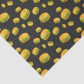 Cool and fun yummy burger pattern dark gray 薄葉紙 (詳細)