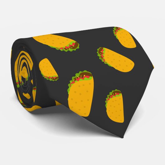 Cool and fun yummy taco pattern dark gray ネクタイ (ロール)