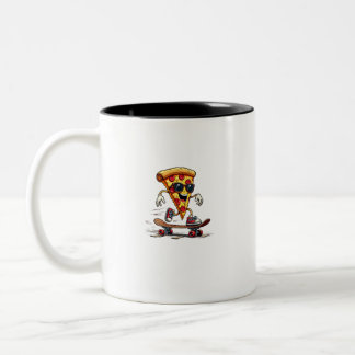 Cool and  Funny National Pizza Day: Laugh, Enjoy ツートーンマグカップ