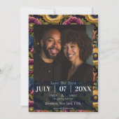 Cool Anemones Lakeside Wedding Save the Date (正面)