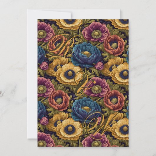 Cool Anemones Lakeside Wedding Save the Date (裏面)