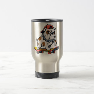 Cool Angry Baby Bulldog Skateboard Travel Mug トラベルマグ