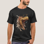 Cool angry dinosaur Tyrannosaurus Rex  1 Tシャツ (正面)