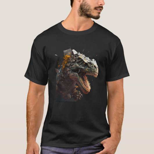 Cool angry dinosaur Tyrannosaurus Rex 2 Tシャツ (正面)
