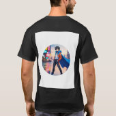 Cool Anime Boy in Neon City – Stylish Anime Charac Tシャツ (裏面)