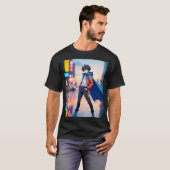 Cool Anime Boy in Neon City – Stylish Anime Charac Tシャツ (正面フル)