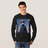 Cool Anime Boy with Sunglasses – Urban Night City Tシャツ (正面フル)