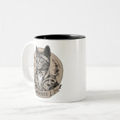 Cool Anti-Establishment Feline Portrait ツートーンマグカップ (正面左)