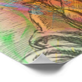 Cool antique native american Indian clipart colour ポスター (角)