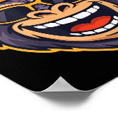 Cool Ape Gorilla Head Funky Monkey Retro Bandana C ポスター (角)