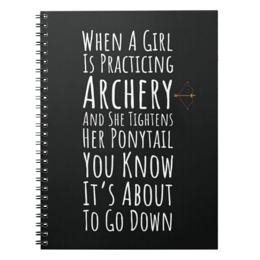 Cool Archery Gifts For Women Girl Bow Arrow Archer ノートブック (正面)