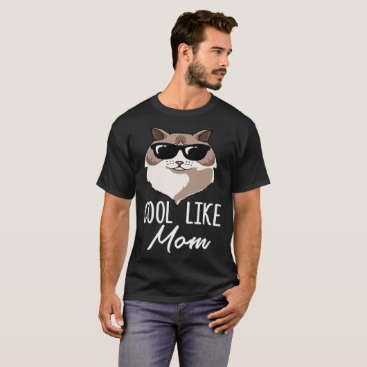 Cool as Mama Ragdoll Cat Mum Christmas Tシャツ (正面フル)