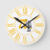 Cool Astronaut Painting Pi Symbol Pi Day  ラウンド壁時計 (正面)