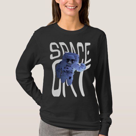Cool Astronaut Space Cat Tシャツ (正面)