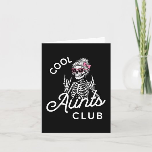 Cool Aunt Club Funny Skeleton Family Kids Women  カード (正面)