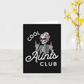 Cool Aunt Club Funny Skeleton Family Kids Women  カード (黄色い花)
