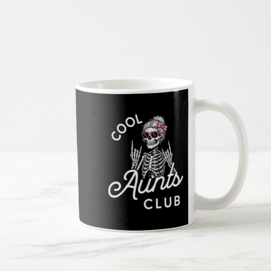 Cool Aunt Club Funny Skeleton Family Kids Women  コーヒーマグカップ (右)