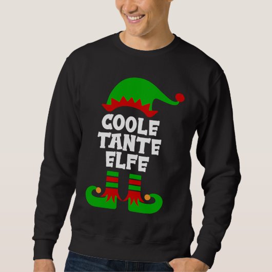 Cool aunt elf partner look family outfit Christmas スウェットシャツ (正面)