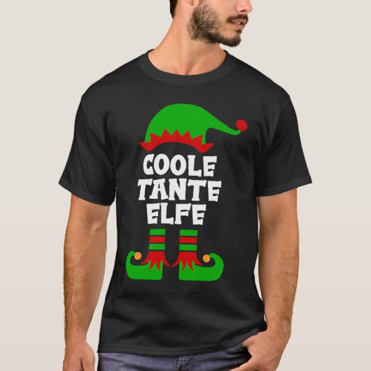 Cool aunt elf partner look family outfit Christmas Tシャツ (正面)