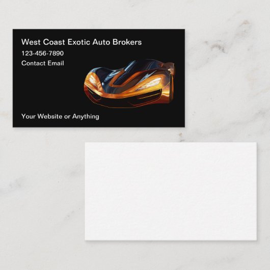 Cool Auto Broker Business Cards 名刺 (正面/裏面)