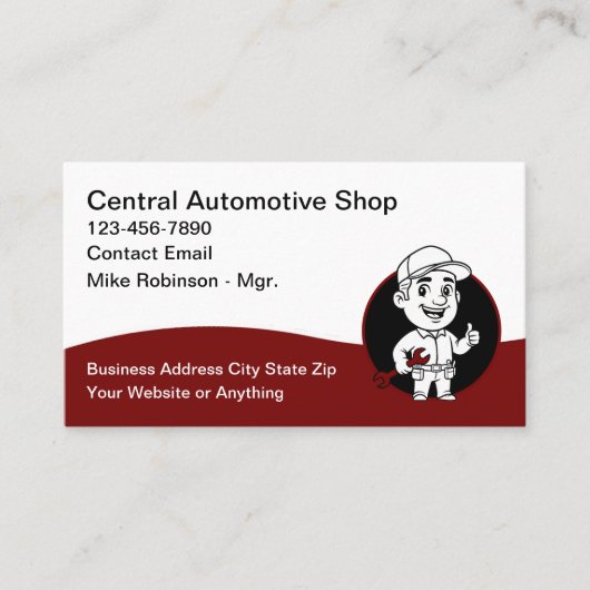 Cool Automotive Repair Shop Business Cards 名刺 (正面)