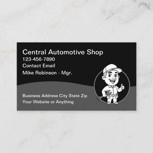 Cool Automotive Repair Shop Business Cards 名刺 (正面)